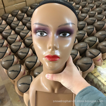 Wholesale mannequin head and stand realistic smiling head shoulder female women model african mannequin head